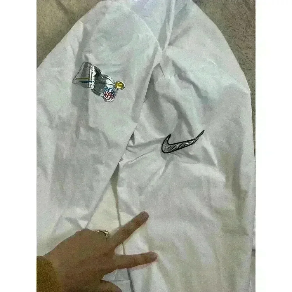 Nike Super Bowl 2020 Onfield Apparel XL‎ White Jacket Windbreaker Long Loose